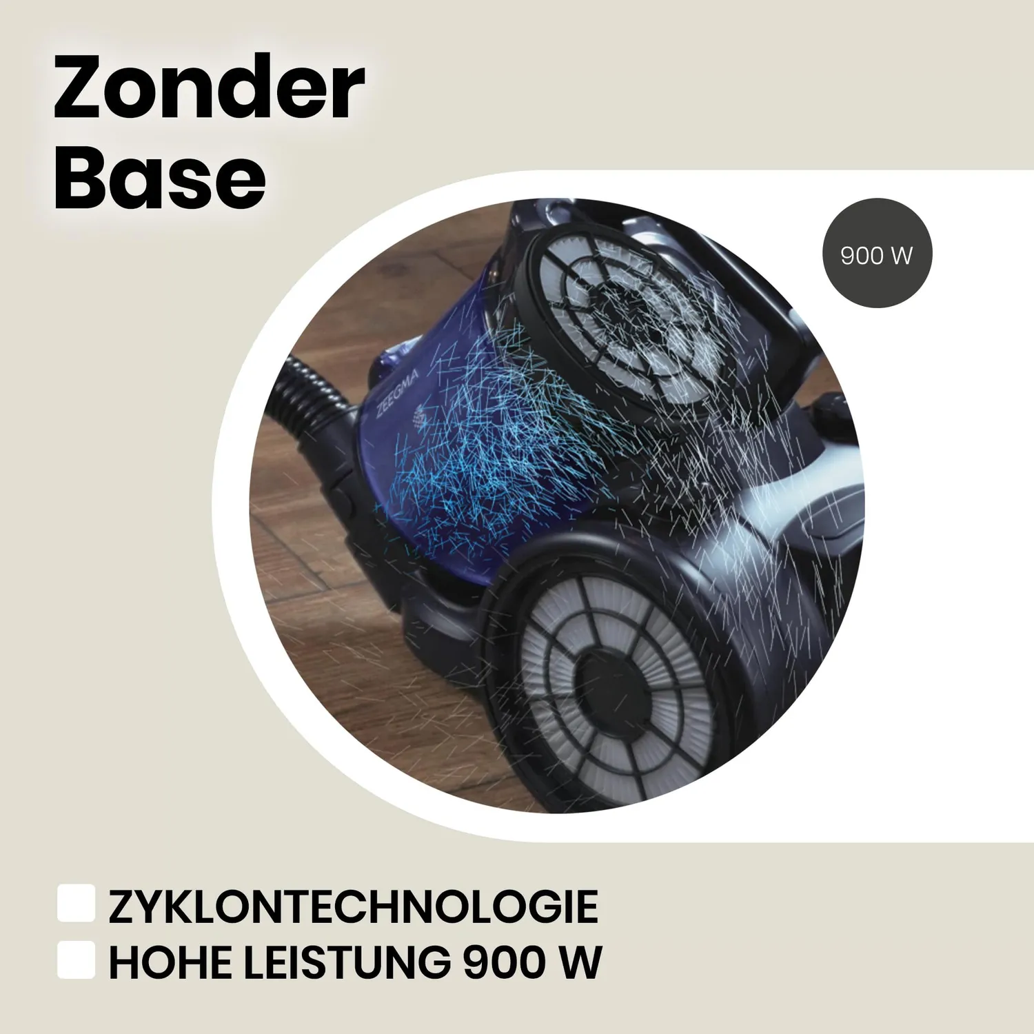 Zeegma Zonder Base Staubsauger beutellos 2,5 Liter