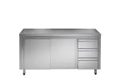 GastroHero Eco Arbeitsschrank 18x7 Schiebetür 3 Schubladen