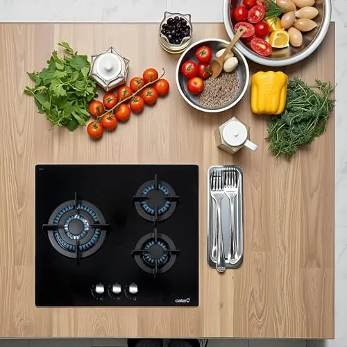 Cata CCI 6021 BK Gaskochfeld 59cm 3-flammig Glas schwarz 6,25kW