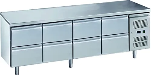 GastroHero ECO 0/8 Kühltisch 8 Schubladen Edelstahl GN 1/1