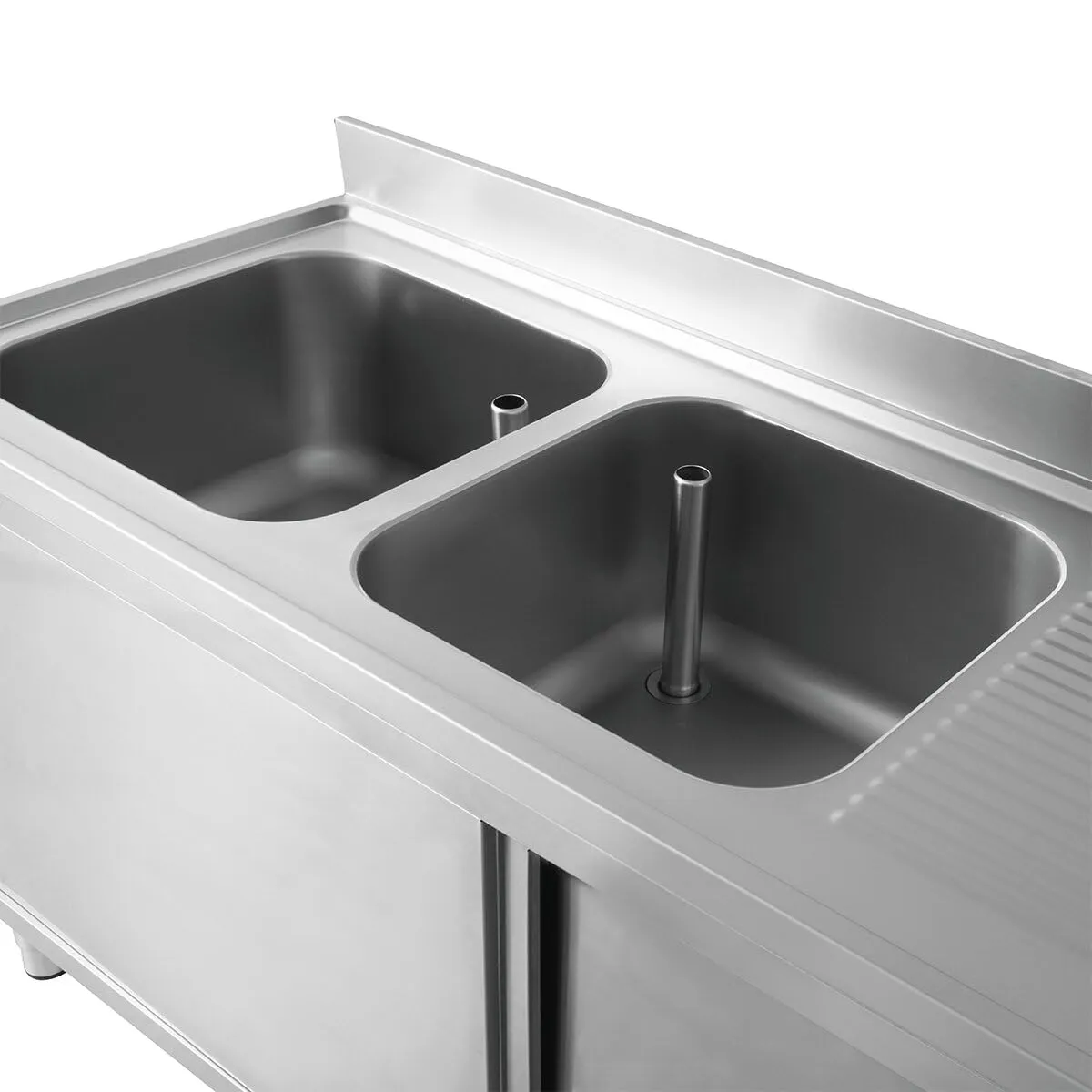 GastroHero Eco 18x7 Spülschrank 2 Becken links Edelstahl