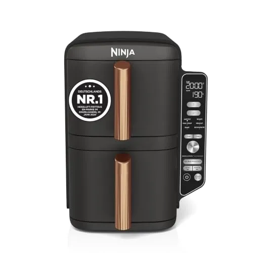 Ninja Double Stack XL Heißluftfritteuse 9,5L Schwarz-Kupfer