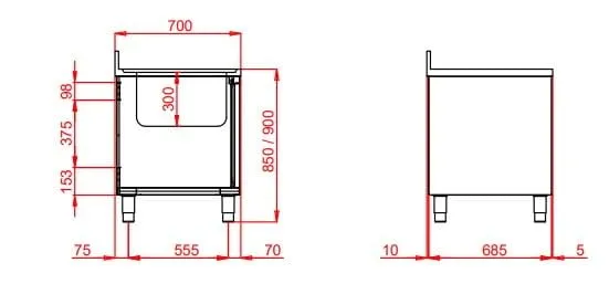 GastroHero Eco 12x7 Spülschrank 2 Becken 120cm Edelstahl