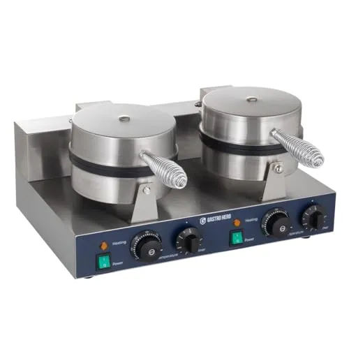 GastroHero FY-2 Waffeleisen doppel rund Edelstahl