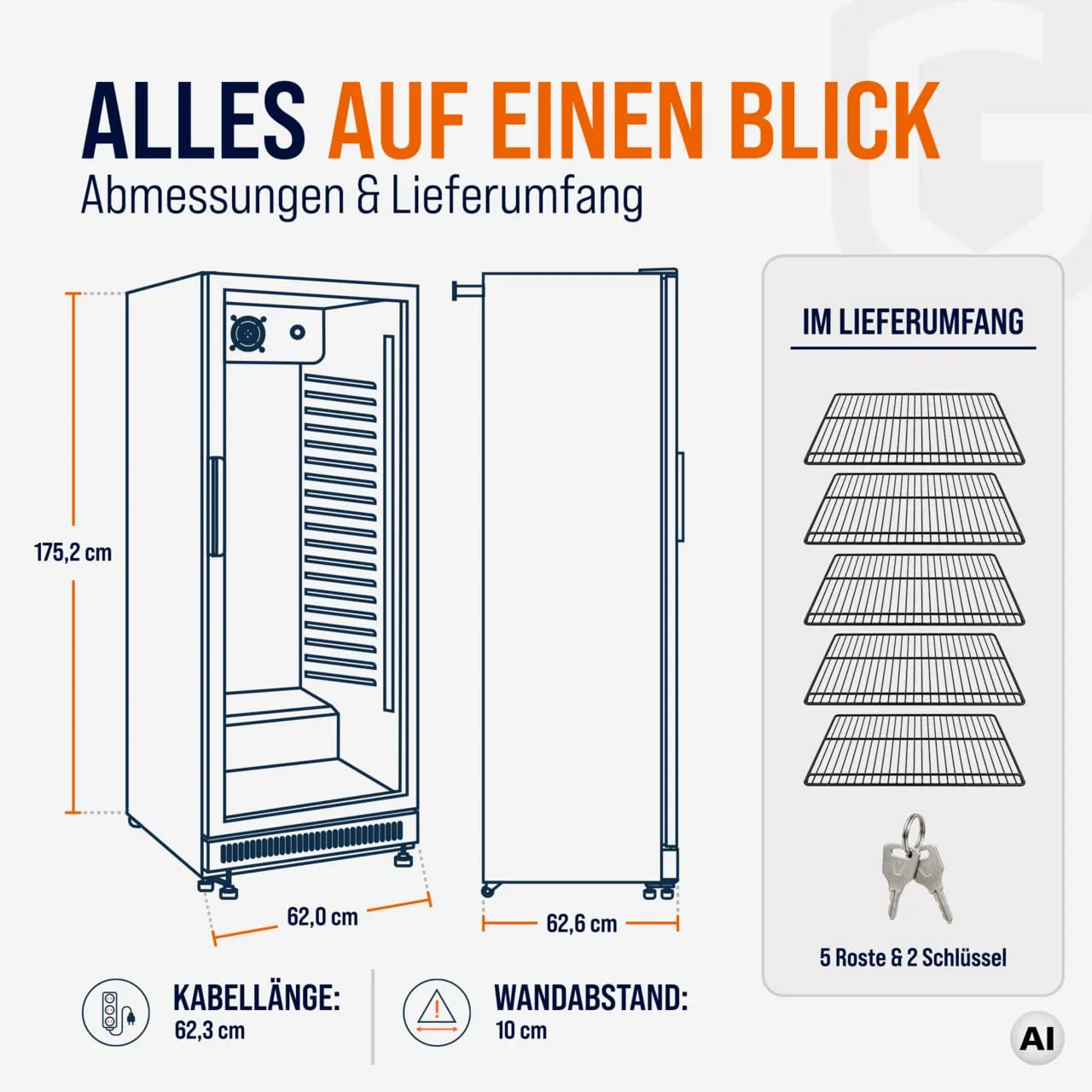 GastroHero GKSE360 Getränkekühlschrank 360L Schwarz