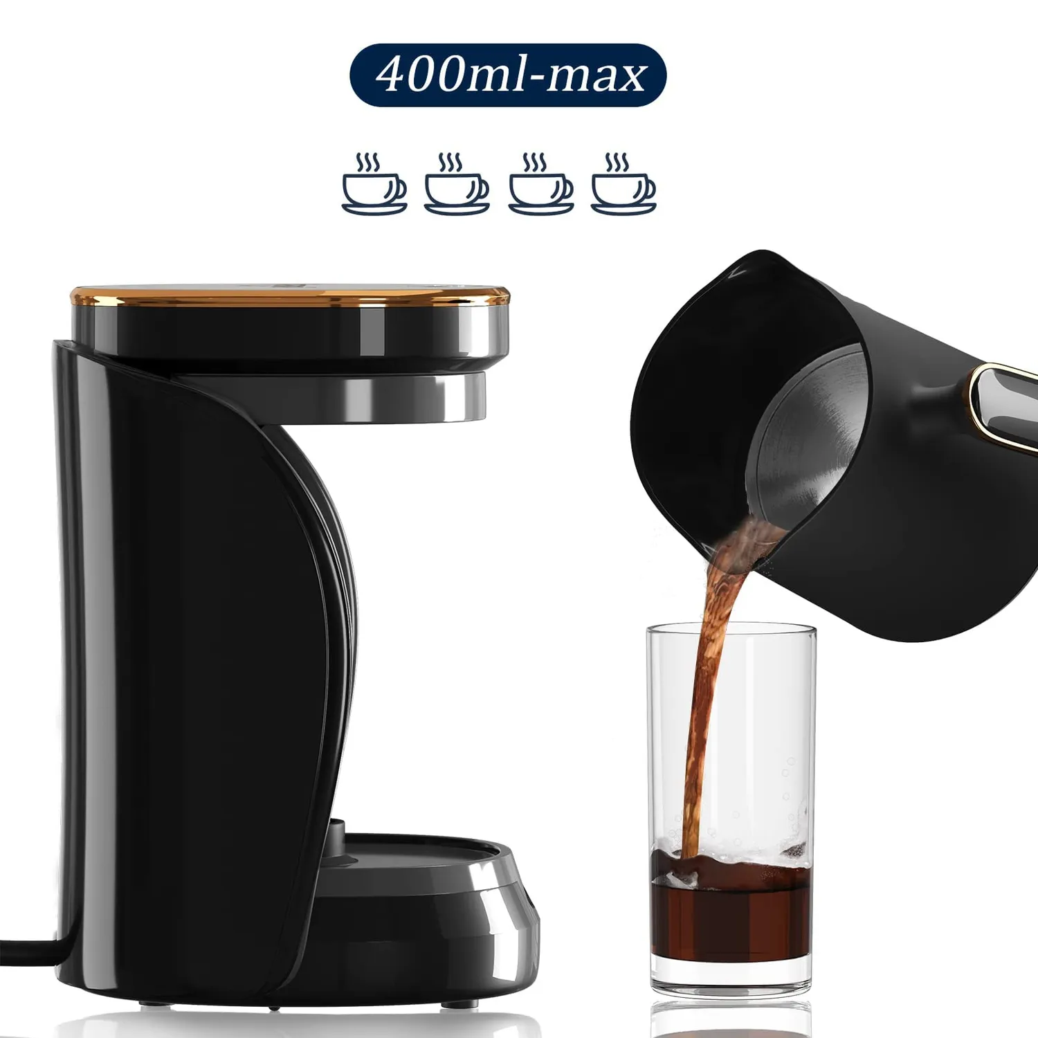 Homelux Mokka Maschine 400 ml 500 W 4 Tassen