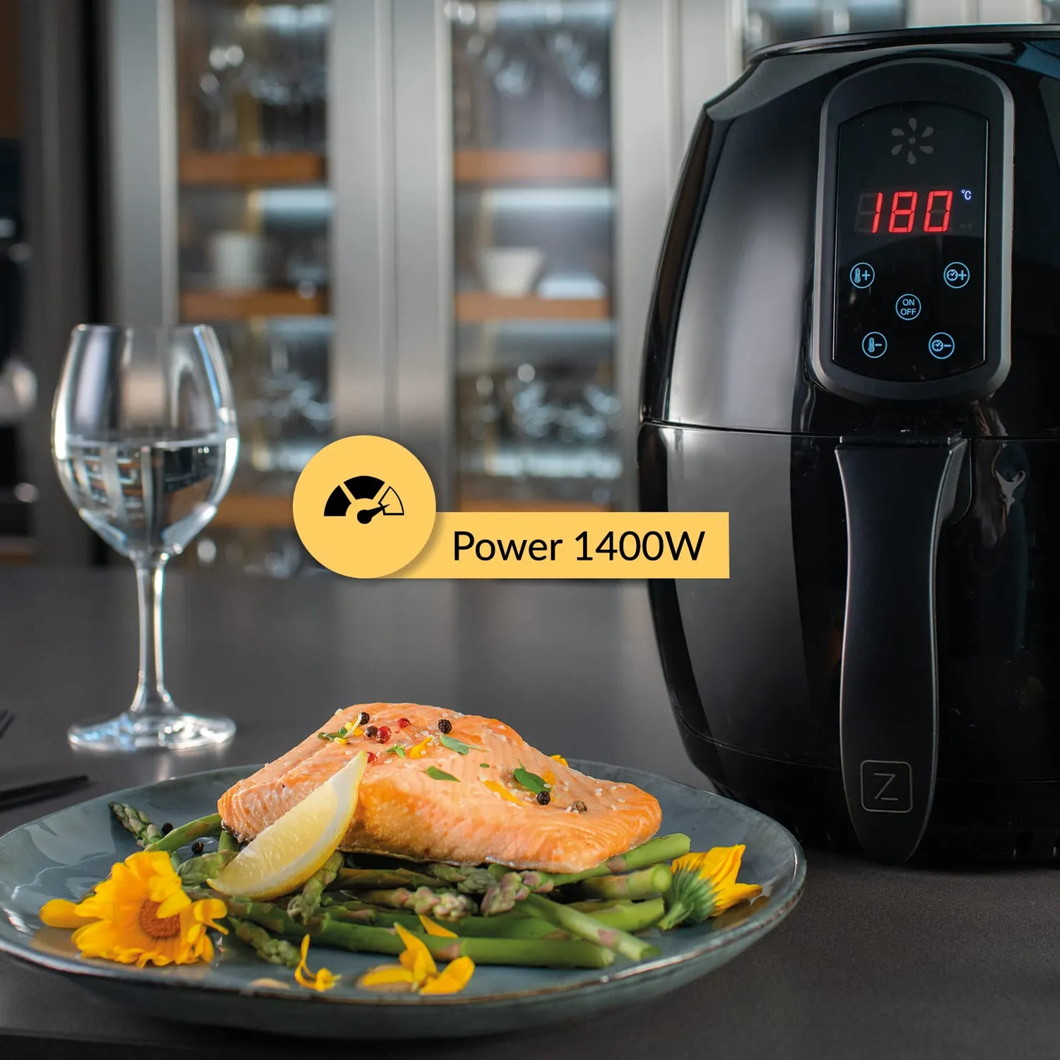Zeegma Knapper Heißluftfritteuse 3,2 L Schwarz 1400 W