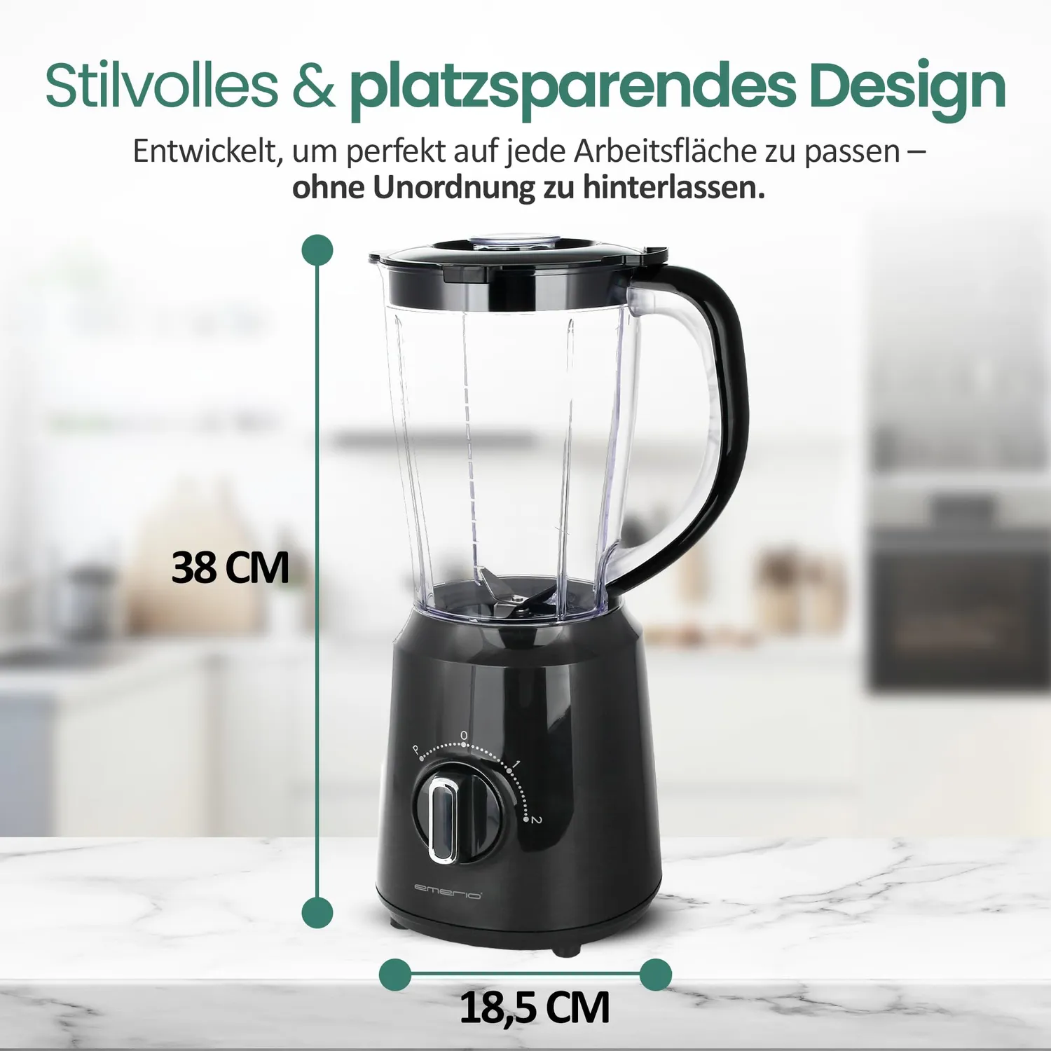 Emerio BL-124816.8 Standmixer 1,5 Liter Schwarz