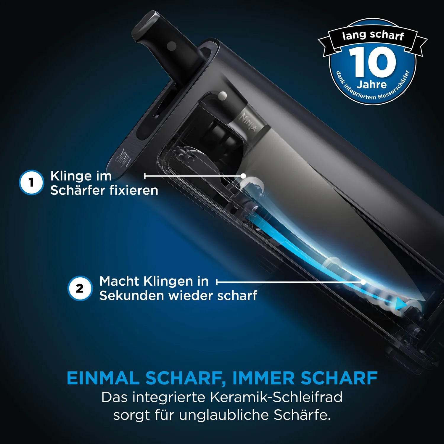 Ninja Foodi StaySharp Messerblock 6-tlg schwarz Edelstahl