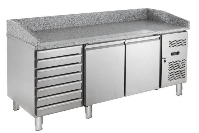 GastroHero PZH2610TN Pizzatisch 390 L Granit 2-7