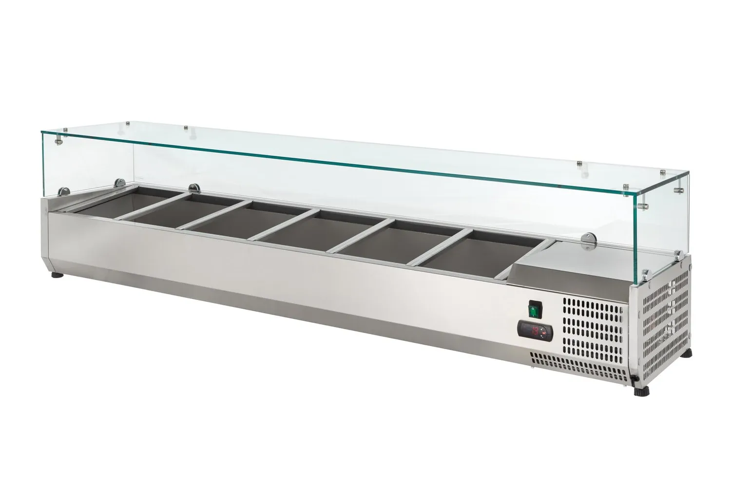 GastroHero VRXH2000/380 Kühlaufsatz 9xGN1/3 Glasaufsatz