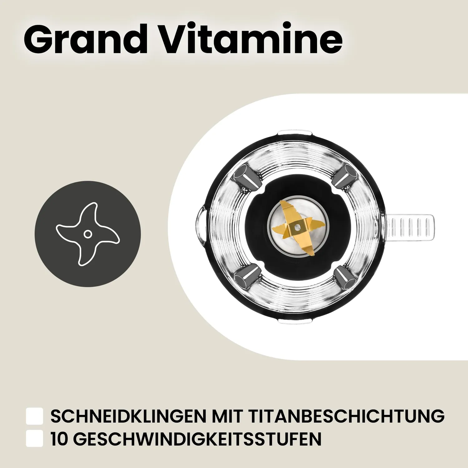 ZEEGMA Grand Vitamine Standmixer Silber 1,75 L 1600 W