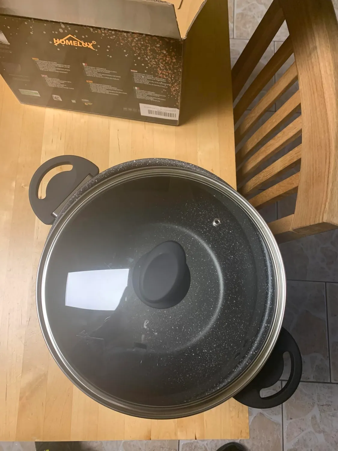 HOMELUX Kochtopf 20cm 4 Liter mit Glasdeckel antihaft