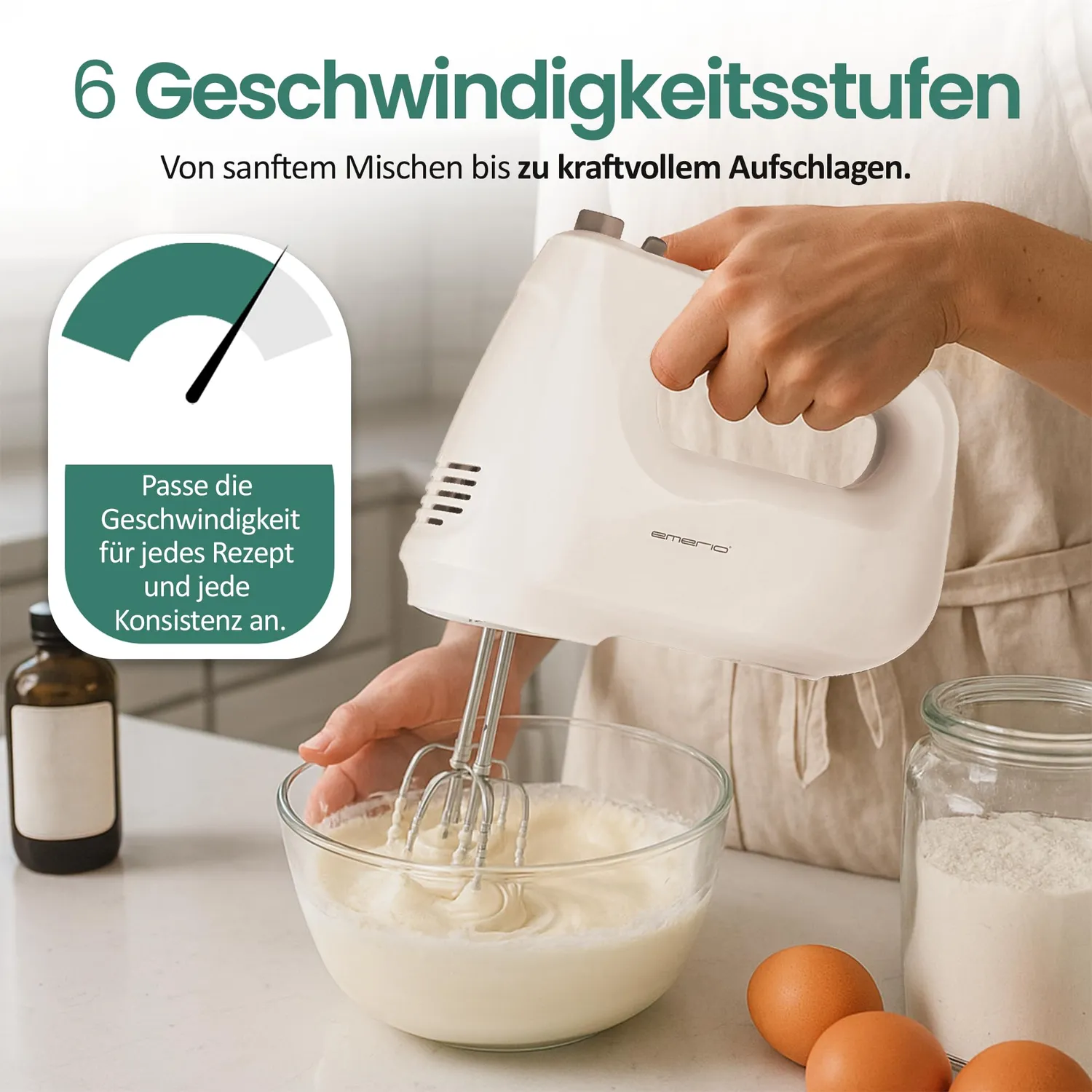 Emerio HM-124178 Handmixer 250W 6-Stufen mit Turbo
