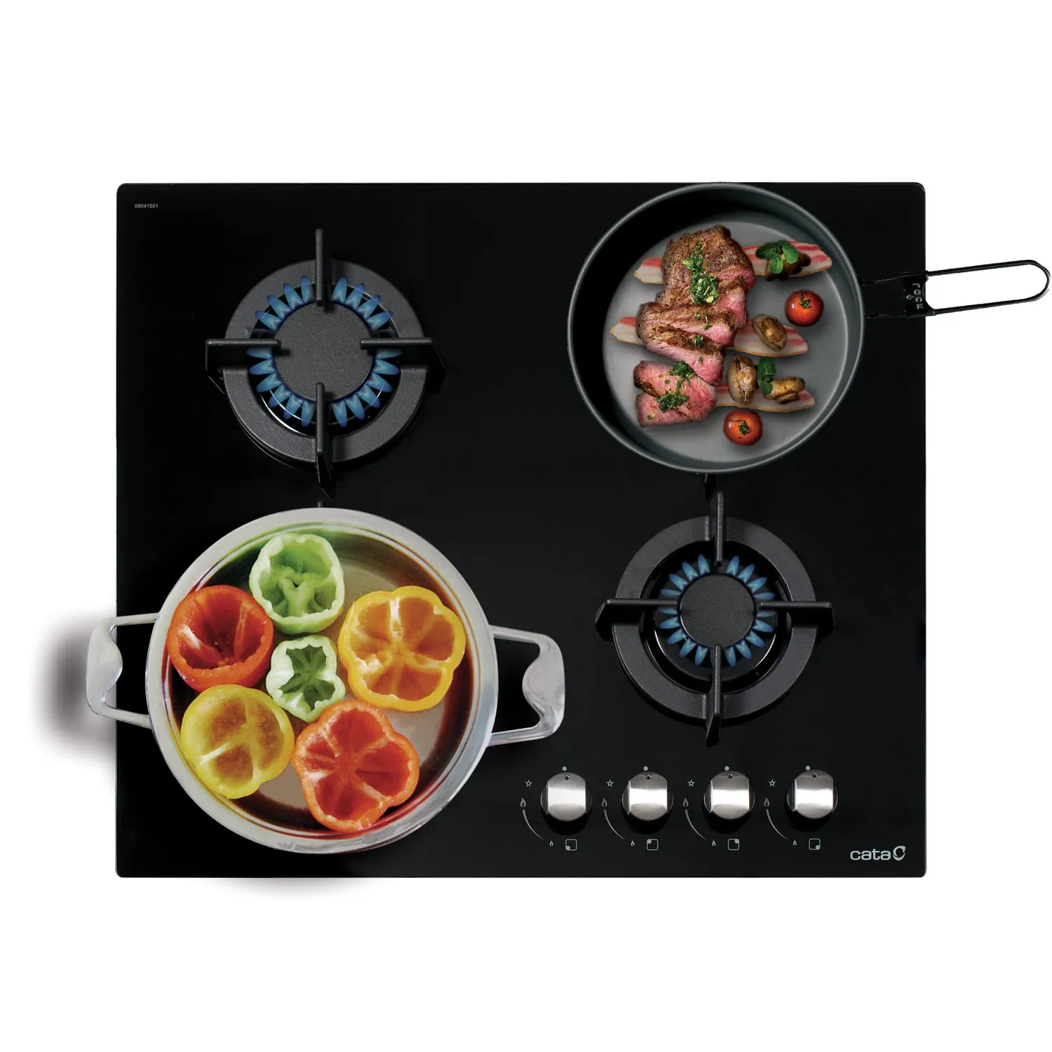 CATA CCI 6031 BK Gaskochfeld 59cm Schwarz 4-flammig