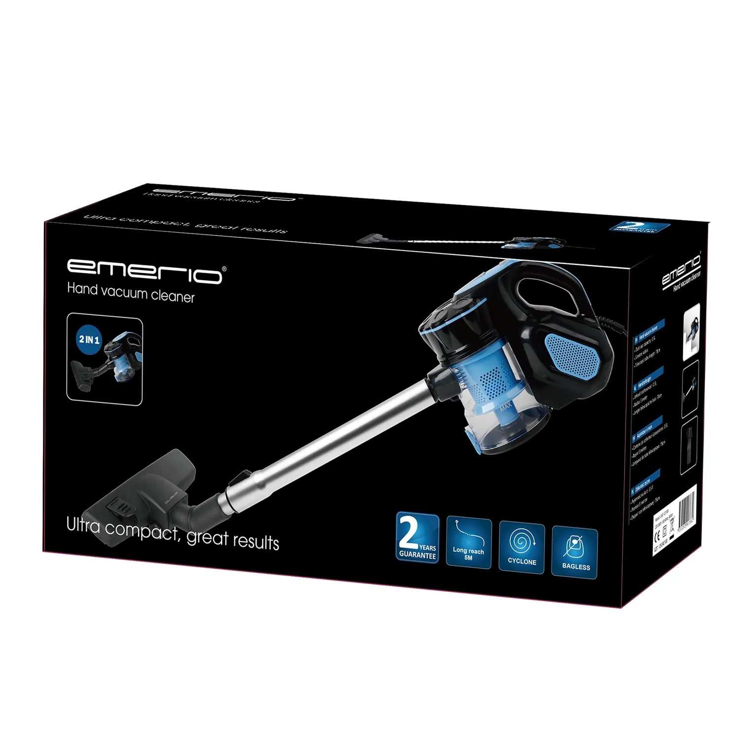 Emerio UVE-123109 Staubsauger 2in1 schwarz 600W