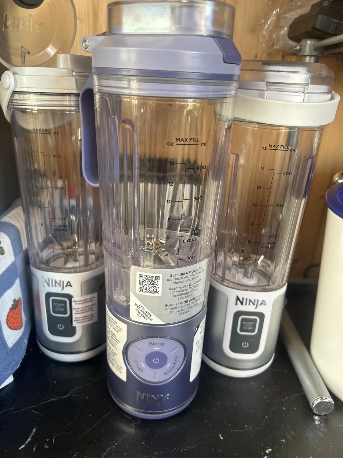 Ninja Blast Max Mixer 570ml Marineblau Akku USB Smoothie Maker