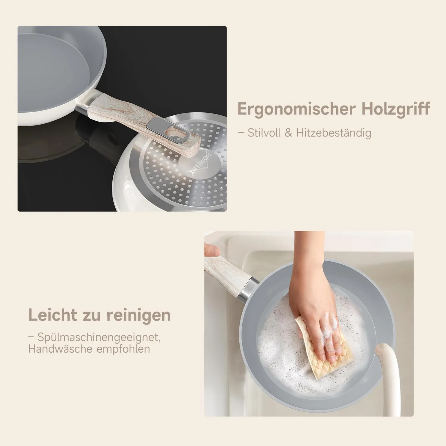 HOMELUX Keramik Pfannenset 20/24/28 cm Induktion