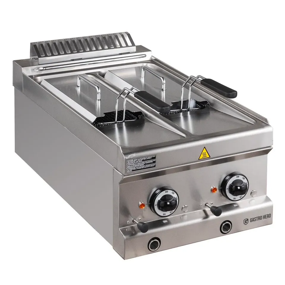 GastroHero Serie 77-40/70 Fritteuse 6+6L Tischgerät Edelstahl