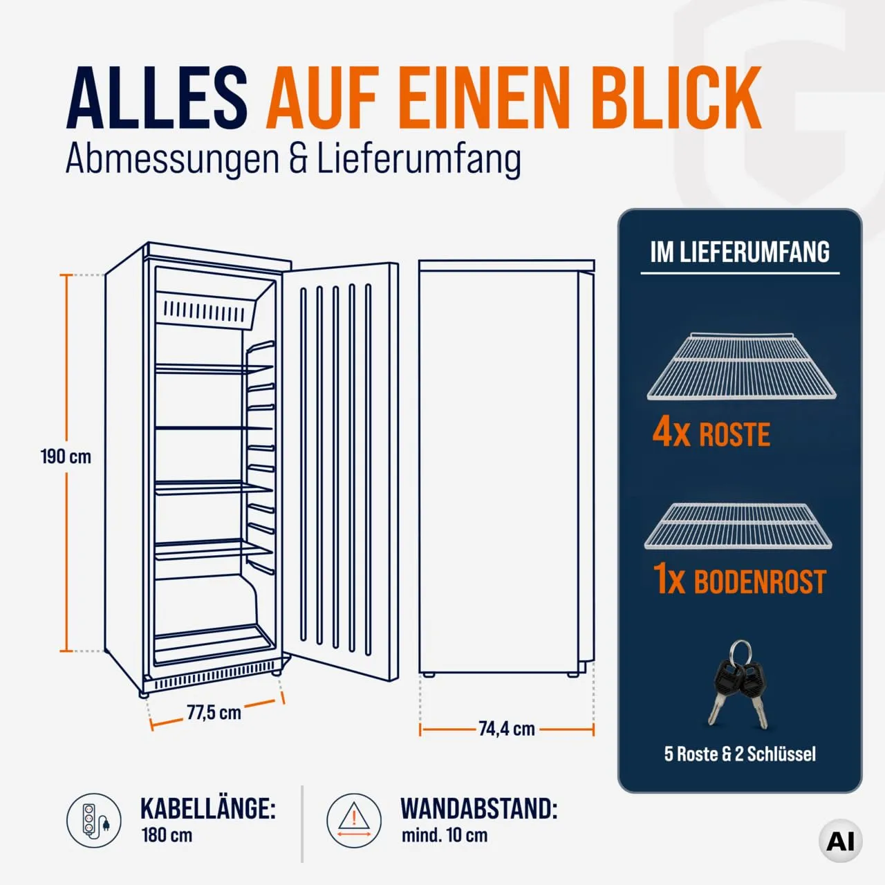 GastroHero LKSE600 Lagerkühlschrank 562 L Weiß 0-8 °C