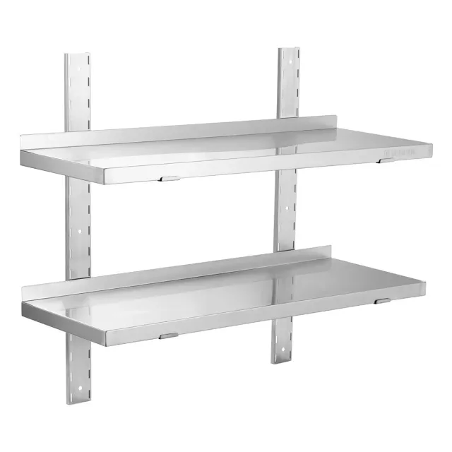 GastroHero Wandregal doppelt Wandbord 100x30 Edelstahl
