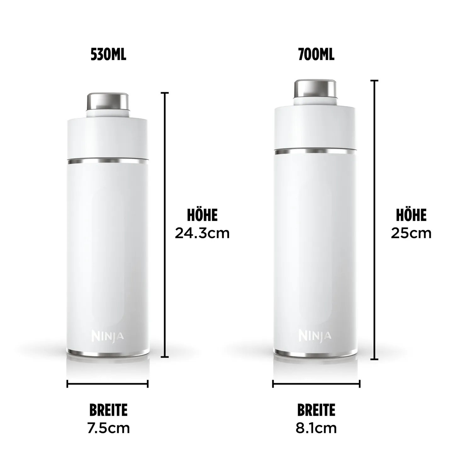 Ninja Thirsti Trinkflasche 700ml Mint Edelstahl