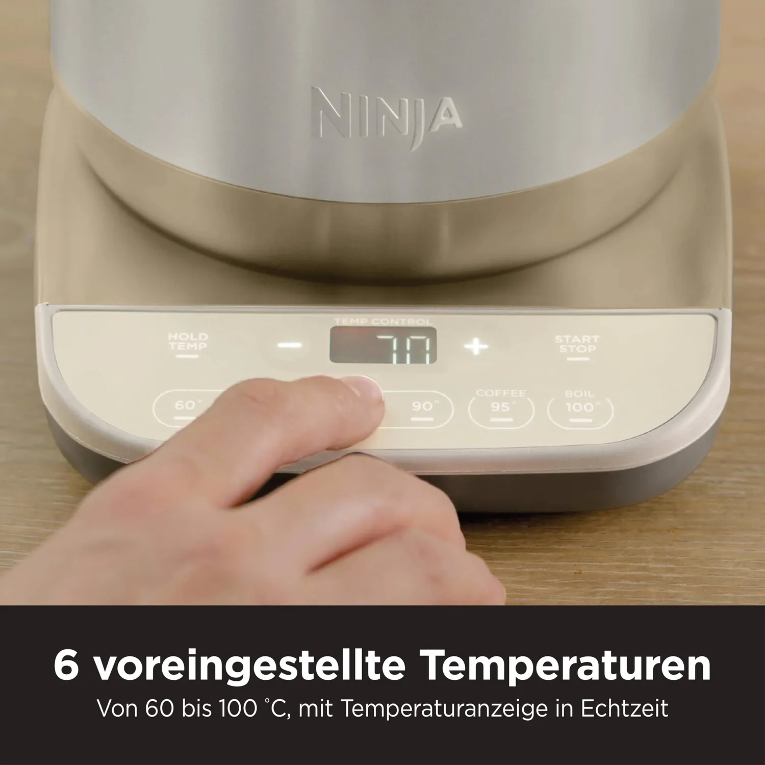 Ninja Perfect Temperature Wasserkocher 1,7L Stonegold 3000W