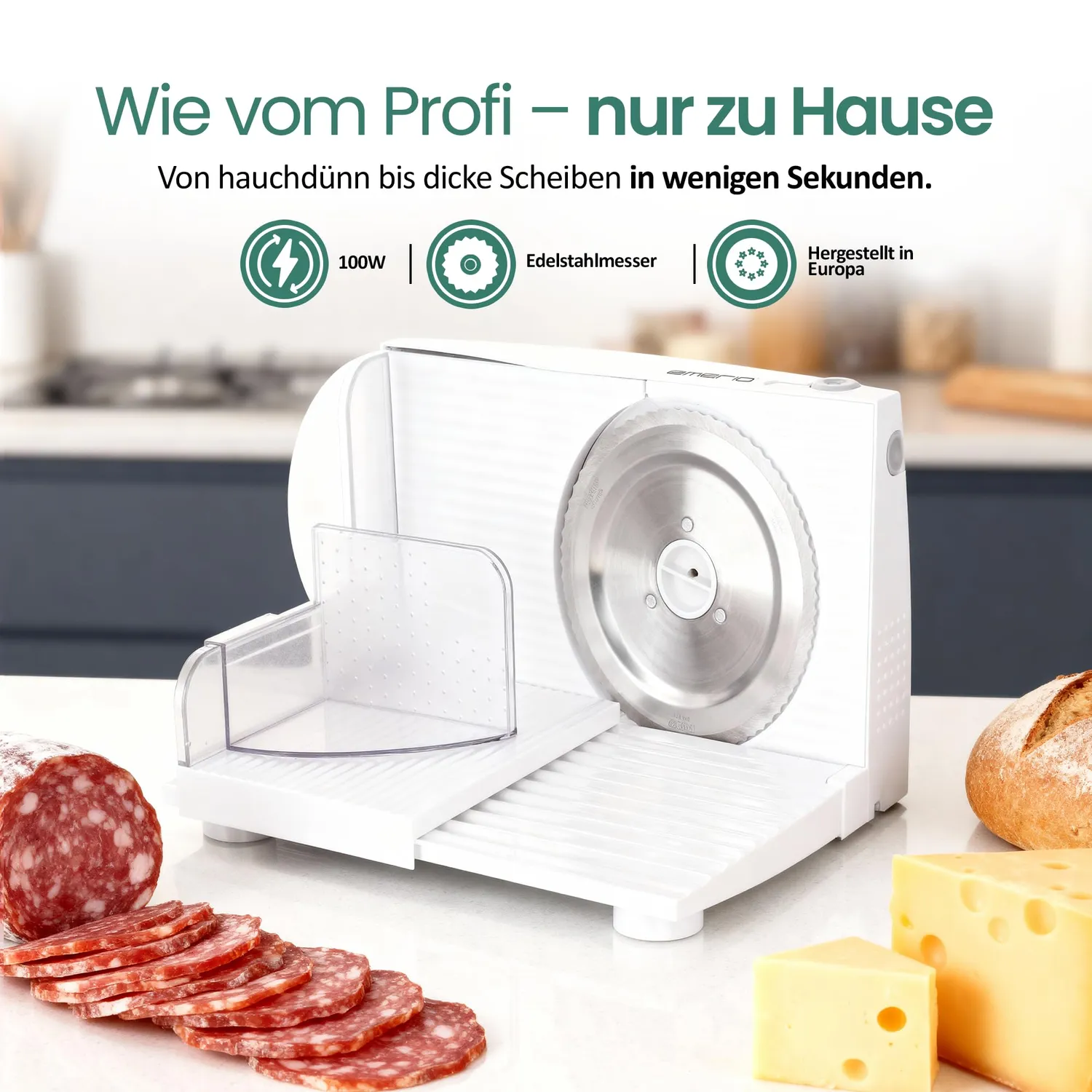 Emerio MS-125000 Allesschneider weiß 100W 0-17mm