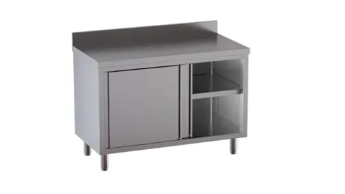 GastroHero ECO Arbeitsschrank 150x70 mit Aufkantung Edelstahl