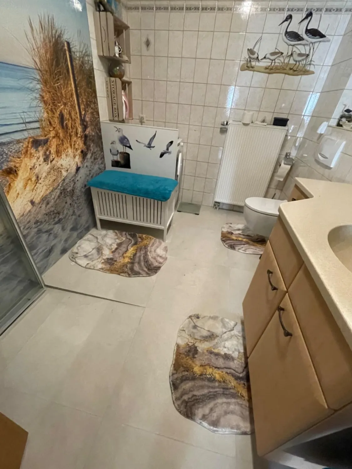 HOMELUX 2BF Badematten Set 2tlg grau rutschfest