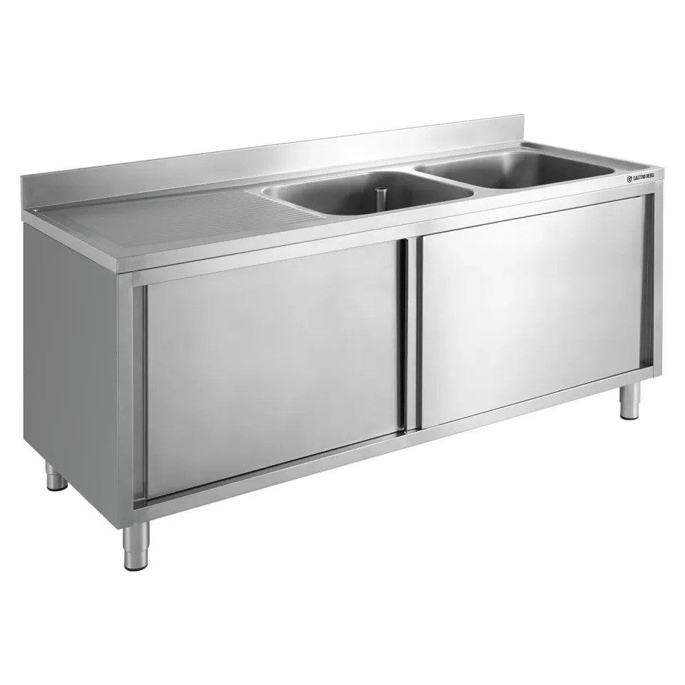GastroHero Eco Spülschrank 20x7 2 Becken rechts Edelstahl