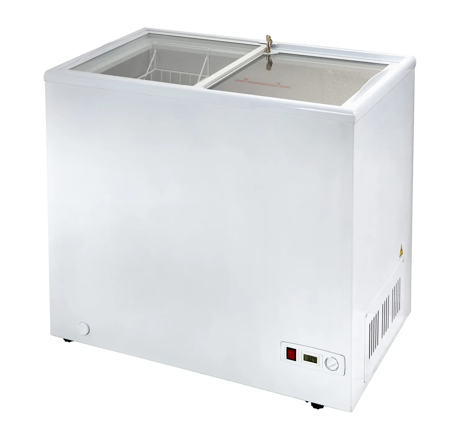 GastroHero ECO 197 Tiefkühltruhe 195 Liter Glasschiebedeckel
