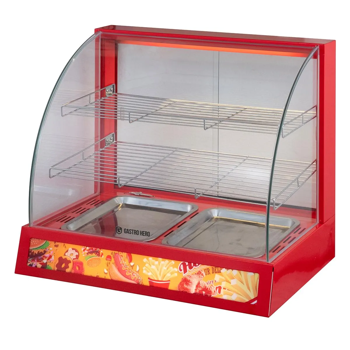 GastroHero ECO Snackwärmer Warmhaltevitrine 2 Etagen