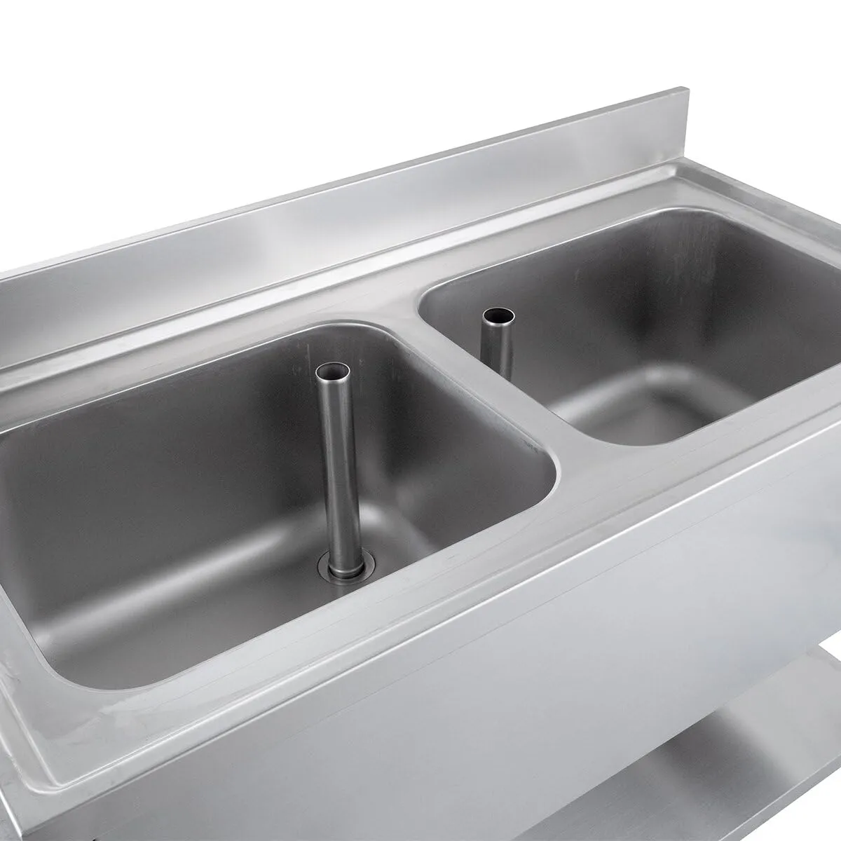 GastroHero ECO Spültisch 120x60 2 Becken mittig Edelstahl