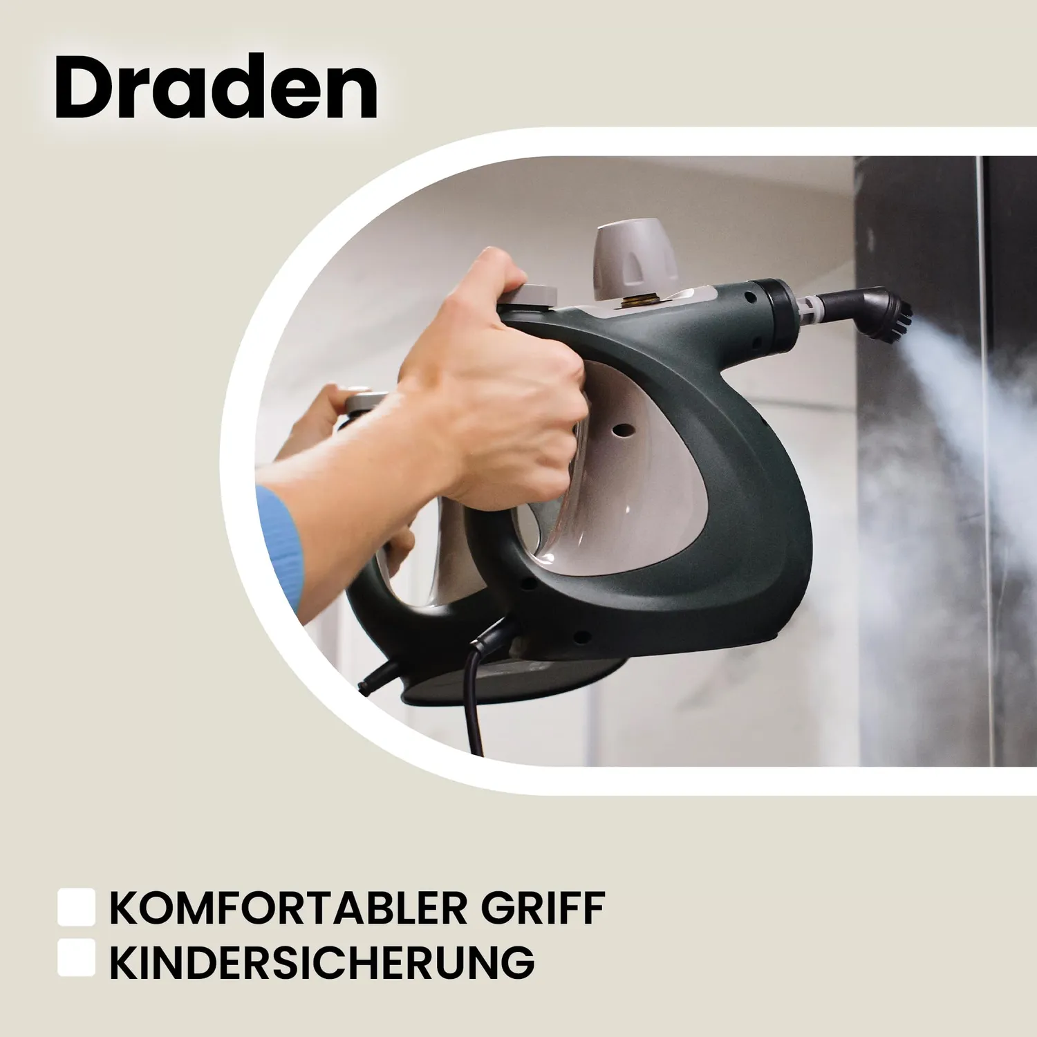 Zeegma Draden Dampfreiniger Handgerät 1000W 3bar