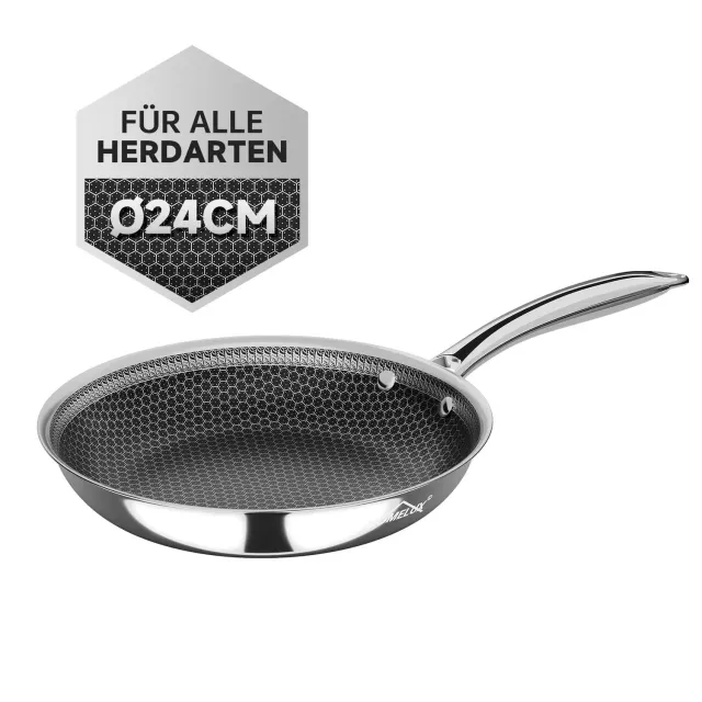 HOMELUX Bratpfanne 24cm Edelstahl Waben Antihaft