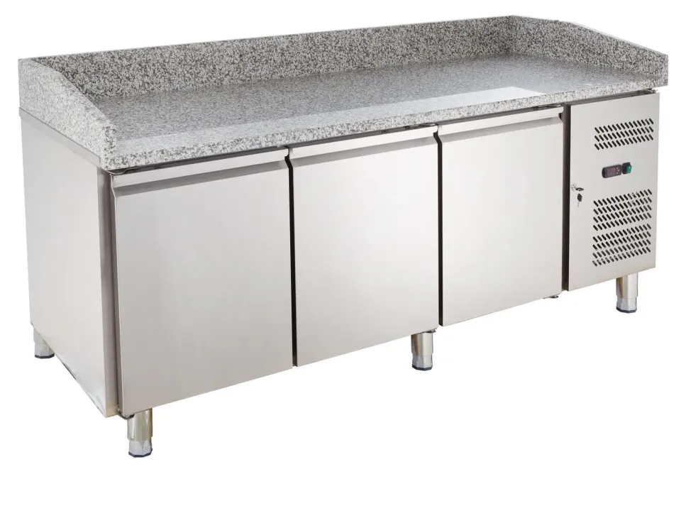 GastroHero PZH3600TN Pizzatisch 580 L Granit 3-türig R290
