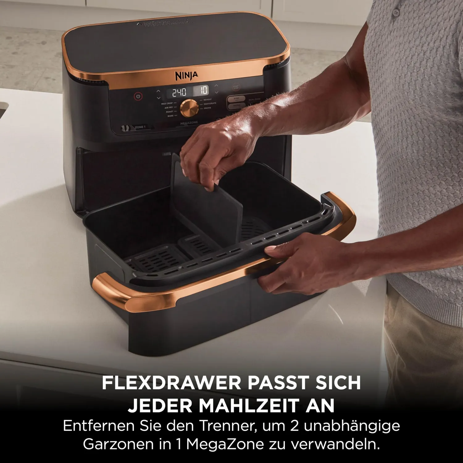 Ninja Foodi FlexDrawer Heißluftfritteuse 10,4 L Schwarz