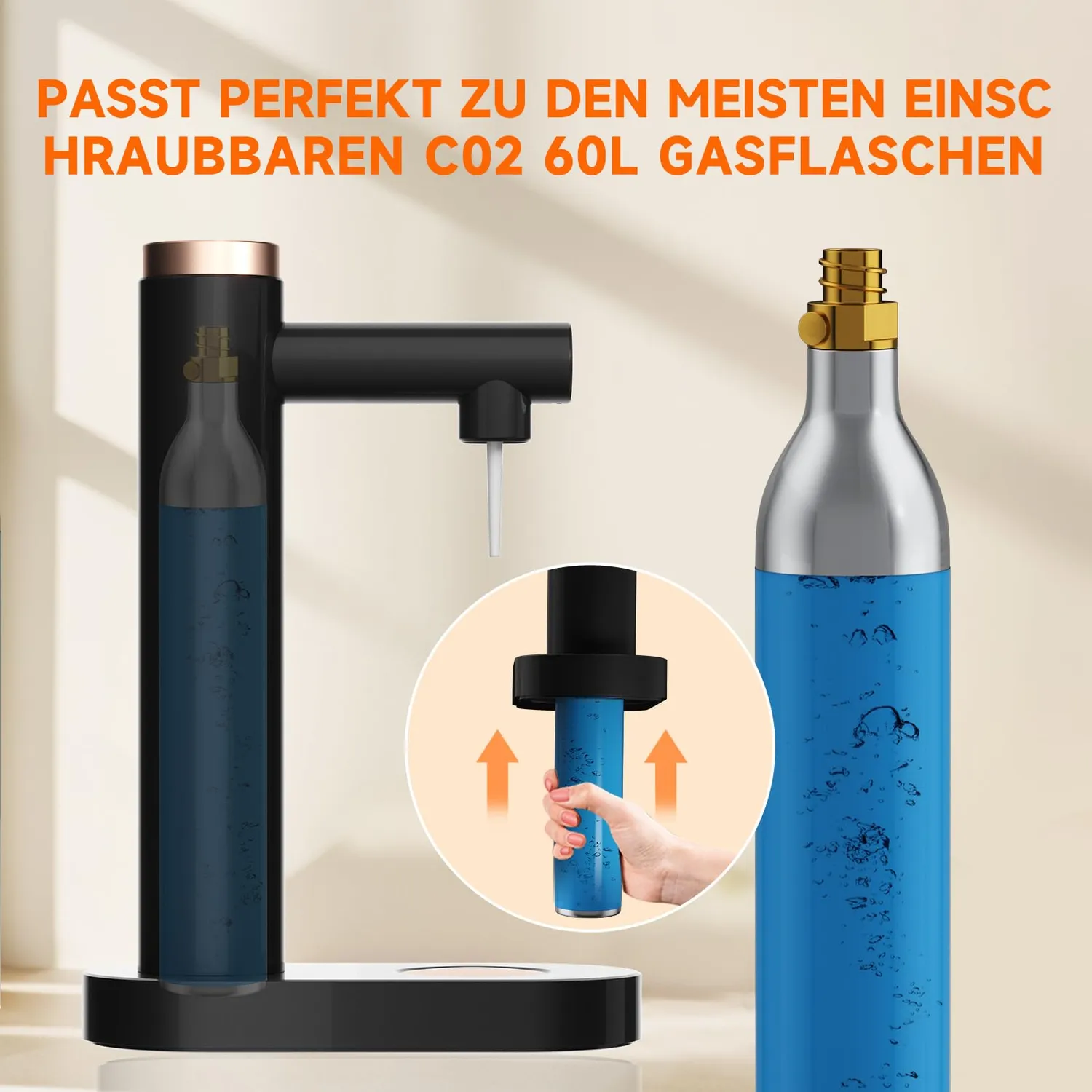 HOMELUX Wassersprudler Schwarz 1L PET-Flasche