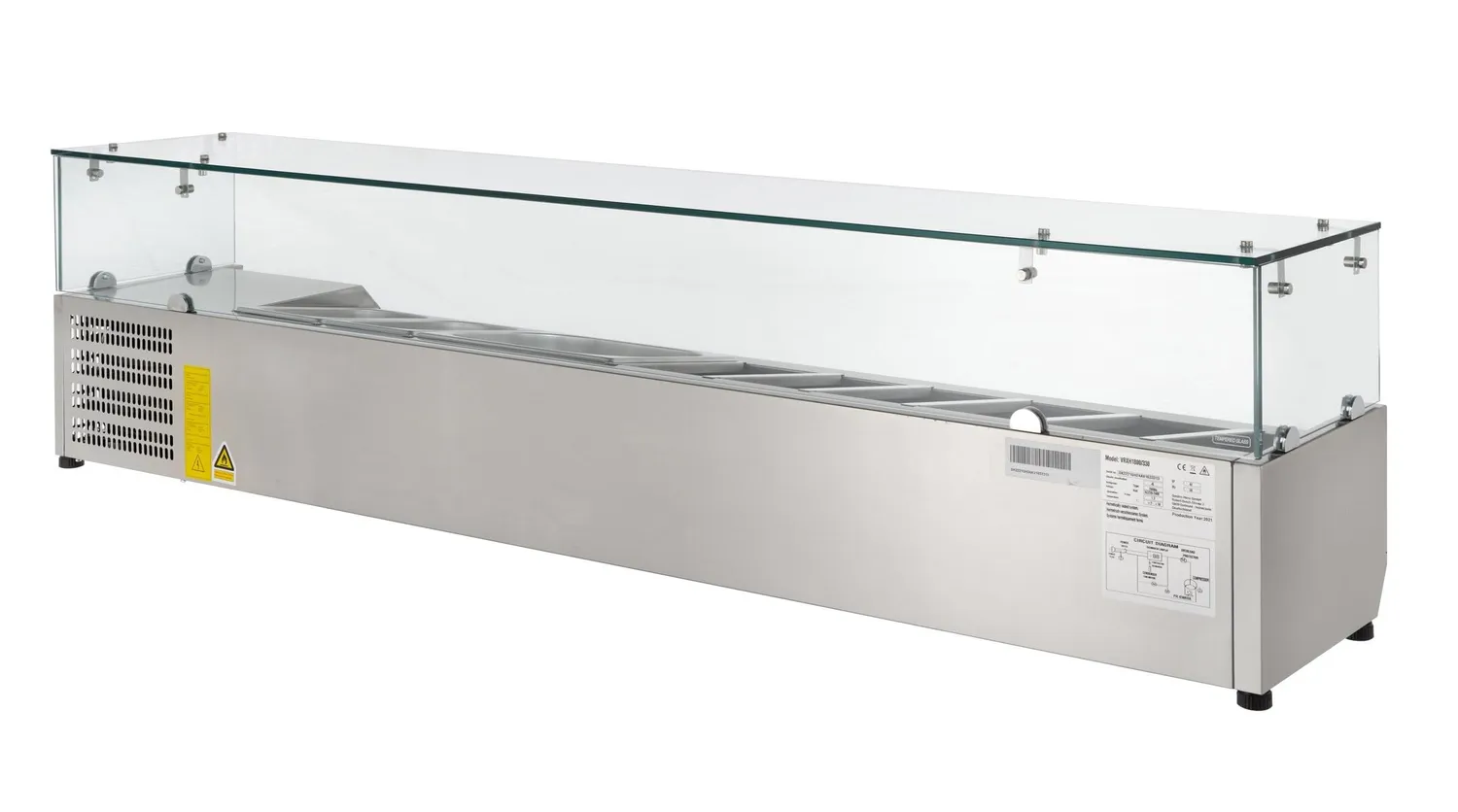GastroHero VRXH2000/330 Kühlaufsaatz 10xGN1/4 Glas