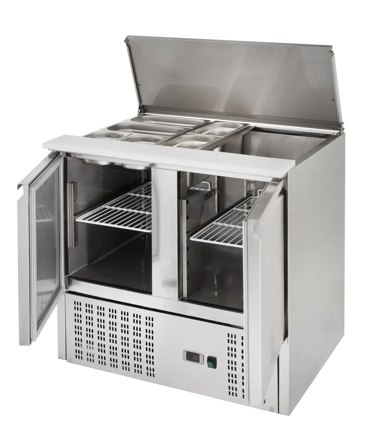 GastroHero Saladette ECO SH900 240L Edelstahl 2-türig