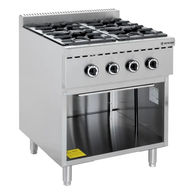 GastroHero GHBO4B Gasherd 4 Brenner 28,8 kW Edelstahl