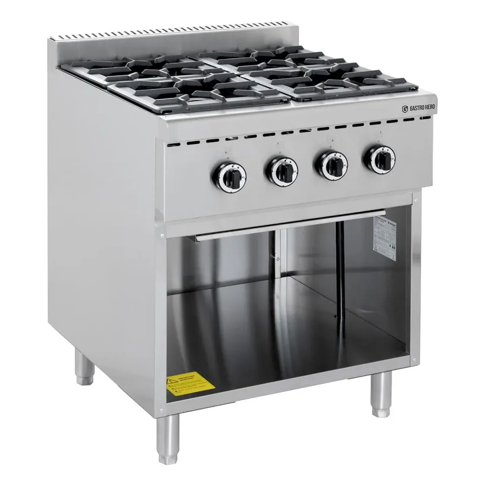 GastroHero GHBO4B Gasherd 4 Brenner 28,8 kW Edelstahl