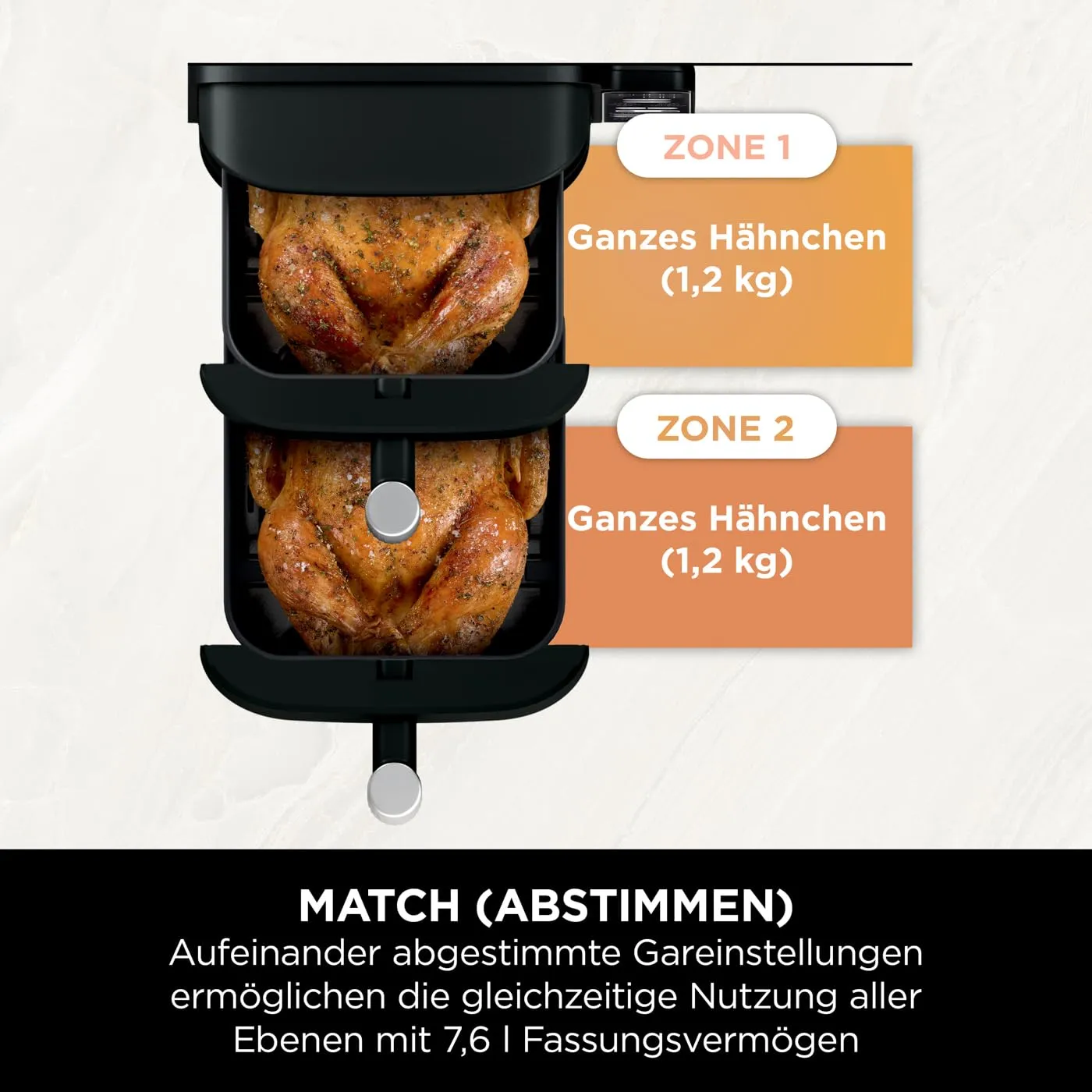 Ninja Double Stack Heißluftfritteuse 7,6L Schwarz 6 Portionen