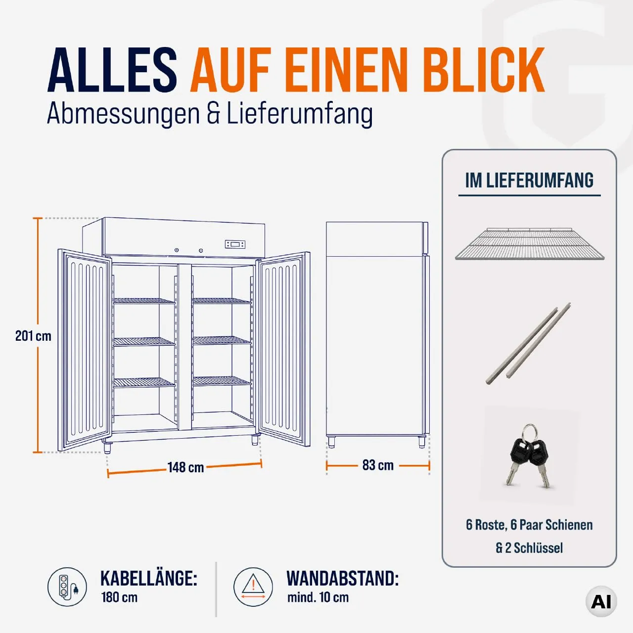GastroHero GNH1410BTM Tiefkühlschrank 1350L Edelstahl