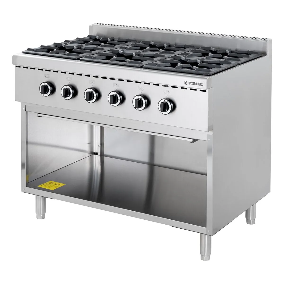 GastroHero GHBO6B Gasherd 6 Brenner 43,2 kW Edelstahl