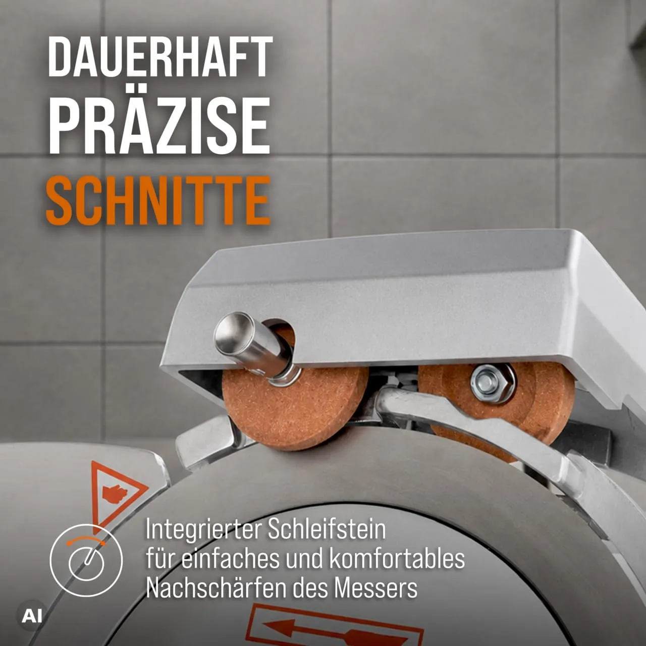 GastroHero ASM300 Aufschnittmaschine 300 mm Aluminium