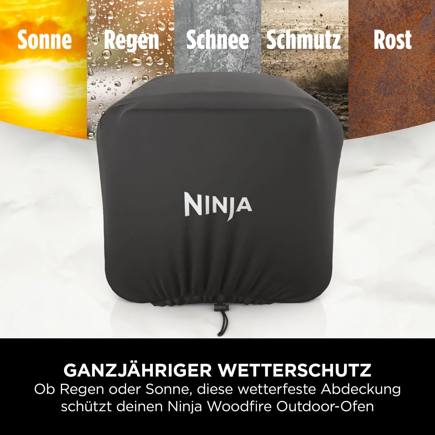 Ninja Woodfire Grillabdeckung Schwarz wasserfest OO101