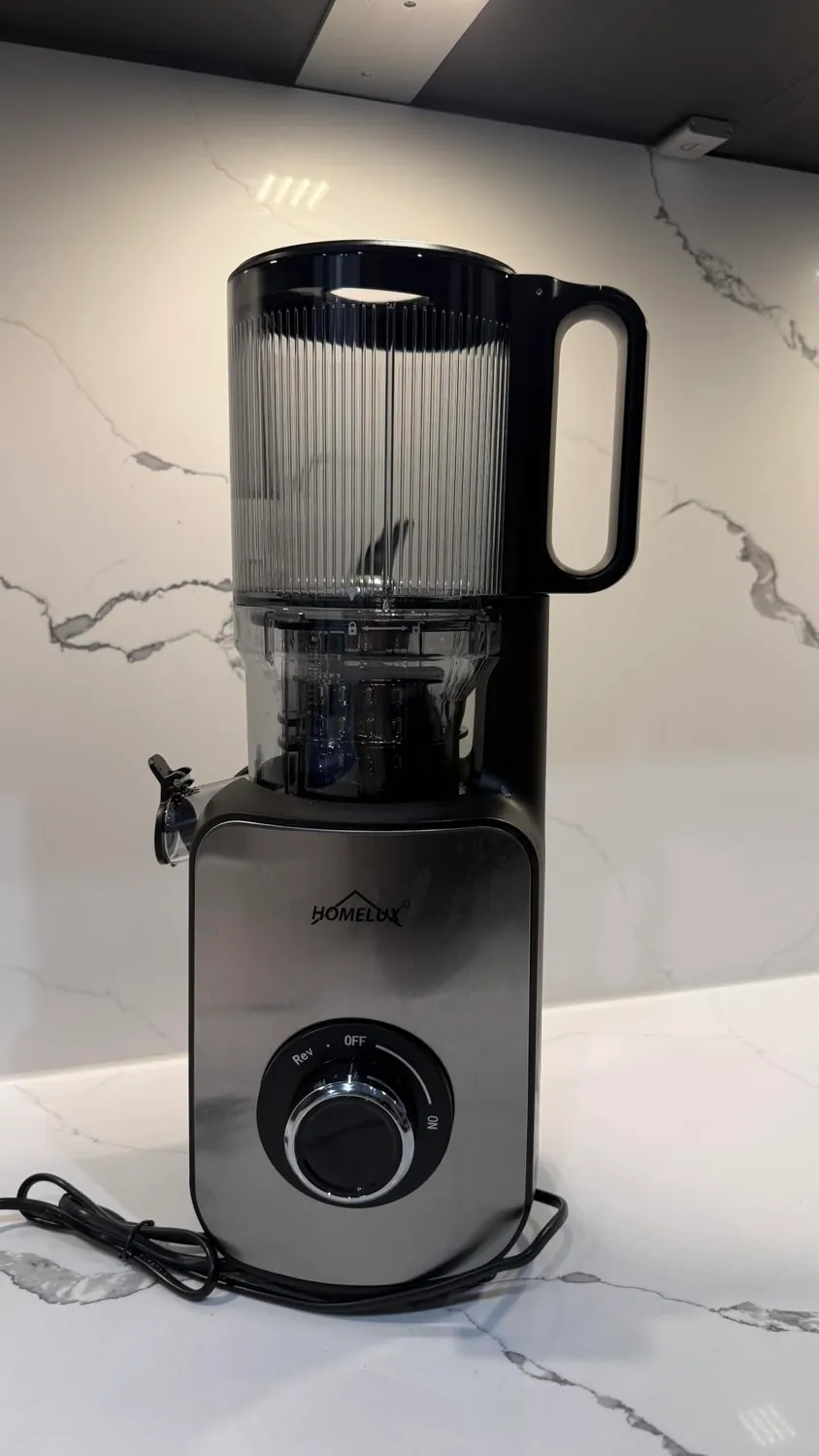 HOMELUX Slow Juicer 220W Entsafter Silber 126 mm kaltpressend