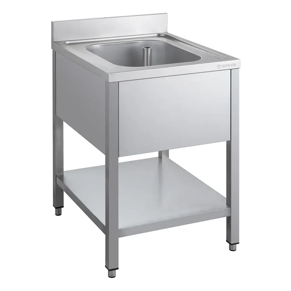 GastroHero ECO Spültisch 60x70 cm 1 Becken mittig